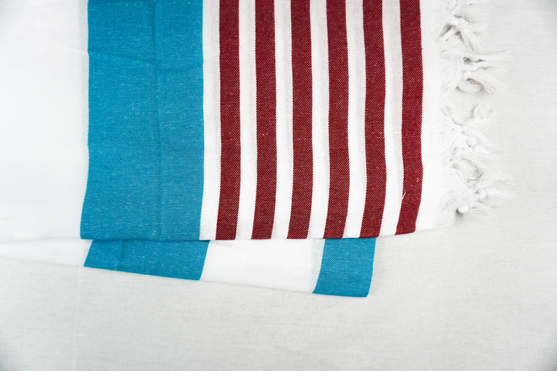 %100 ORIGINAL TURKISH COTTON TOWELS -TURQUOISE RED -