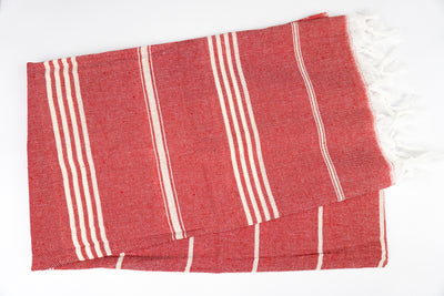 Red White Stripes - %100 ORIGINAL TURKISH COTTON TOWELS