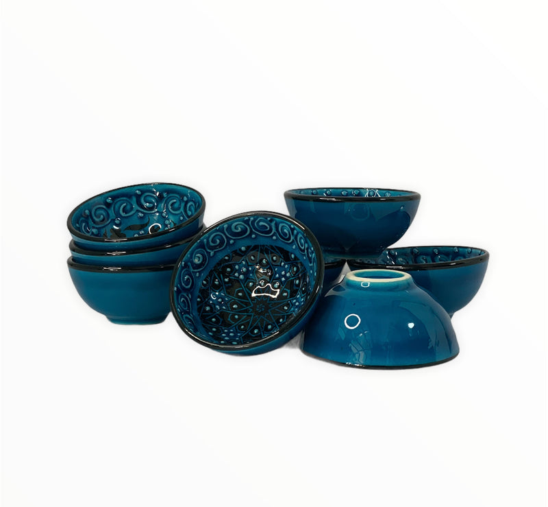 Handmade & Hand-painted Turkish Ceramic Bowls Collection "8CM"