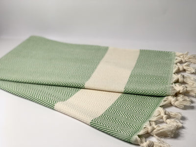 Green Fish-Back design Turkish Towel 100% Cotton