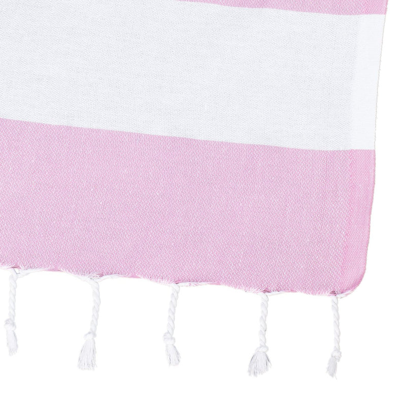 %100 ORIGINAL TURKISH COTTON TOWELS - PINK WHITE STRIPES