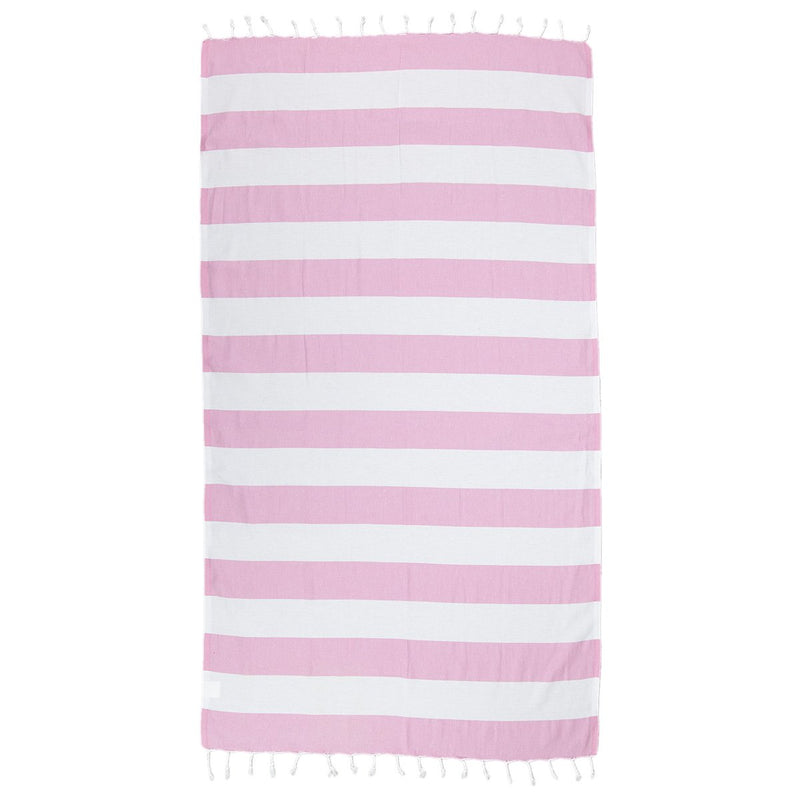 %100 ORIGINAL TURKISH COTTON TOWELS - PINK WHITE STRIPES