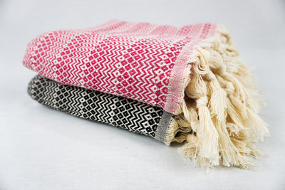 %100 Original Turkish Cotton Towels - Pink Dots