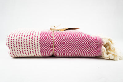 %100 Original Turkish Cotton Towels - Pink Diamond