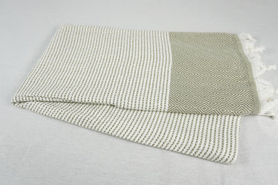 %100 Original Turkish Cotton Towels - Natural Gray Diamond