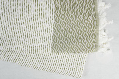 %100 Original Turkish Cotton Towels - Natural Gray Diamond