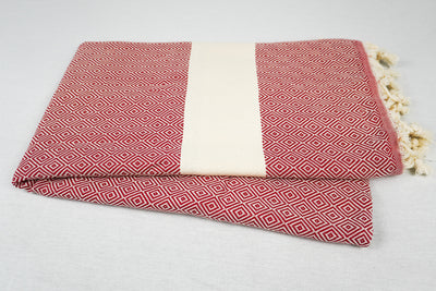 %100 Original Turkish Cotton Towels - PinkRed Diamond