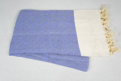 %100 Original Turkish Cotton Towels - LightBlue Diamond