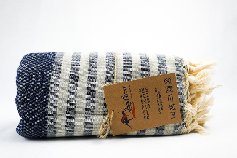 %100 ORIGINAL TURKISH COTTON TOWELS - NAVY BLUE