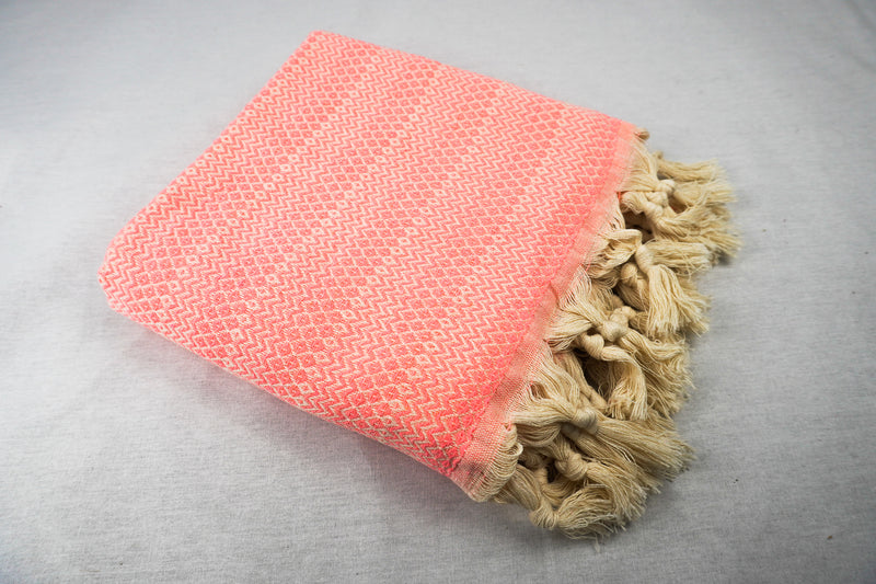 %100 Original Turkish Cotton Towels - Pink Dots