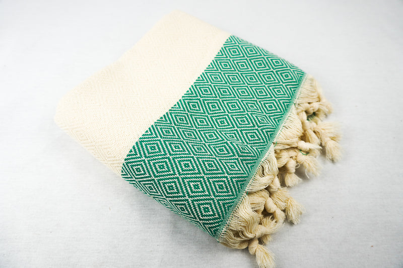 %100 Original Turkish Cotton Towels - Diamond Green