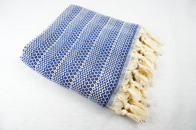 %100 Original Turkish Cotton Towels - Blue Dots