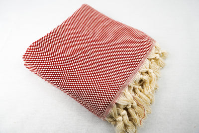 %100 Original Turkish Cotton Towels - Dots Red