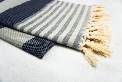 %100 ORIGINAL TURKISH COTTON TOWELS - NAVY BLUE