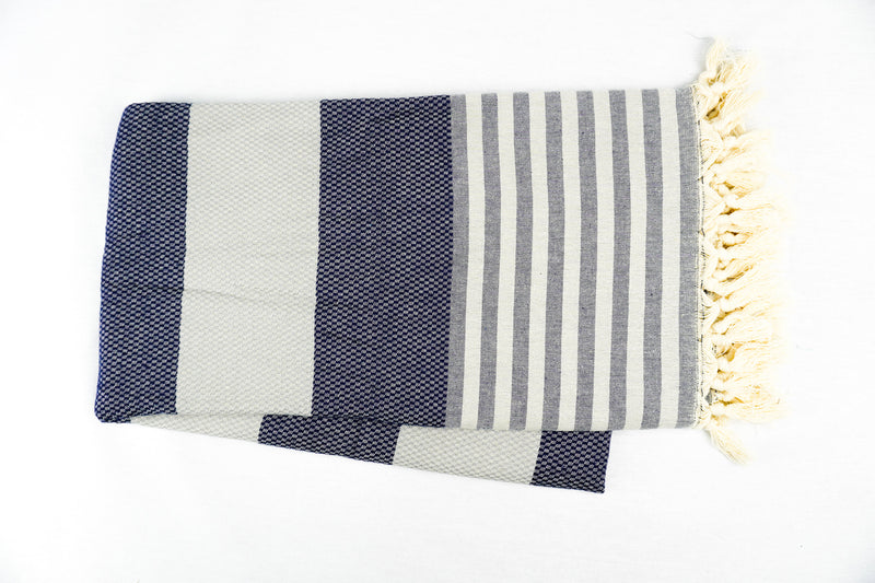 %100 ORIGINAL TURKISH COTTON TOWELS - NAVY BLUE