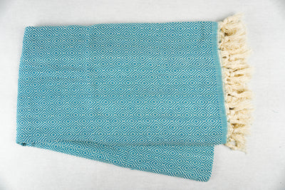 %100 Original Turkish Cotton Towels - Diamond Turquoise