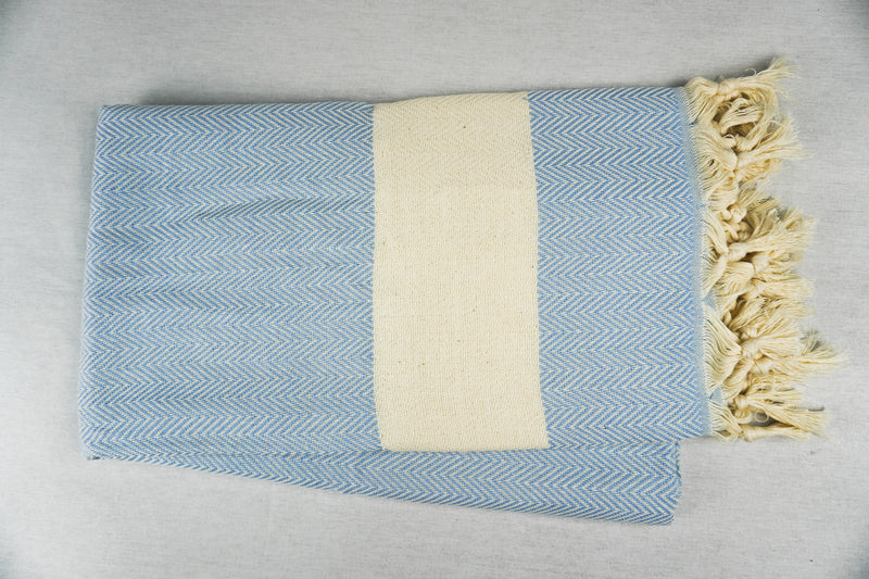 %100 Original Turkish Cotton Towels - Shark Baby Blue