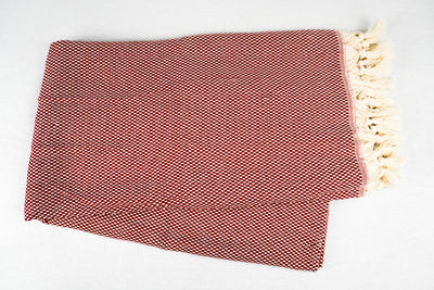 %100 Original Turkish Cotton Towels - Dots Red
