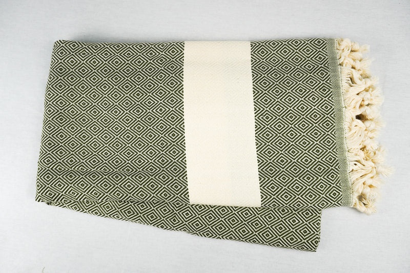 %100 Original Turkish Cotton Towels - Diamond Petrol Green