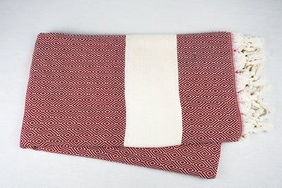 %100 Original Turkish Cotton Towels - Diamond Pure Red