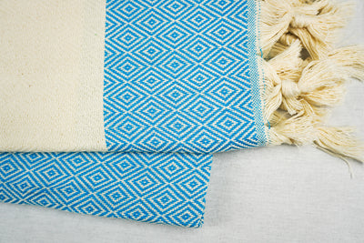 %100 Original Turkish Cotton Towels - Diamond Baby Blue