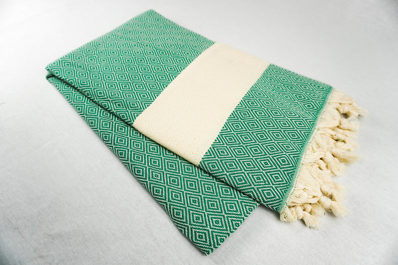 %100 Original Turkish Cotton Towels - Diamond Green