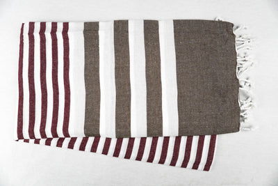 %100 ORIGINAL TURKISH COTTON TOWELS -BROWN RED-