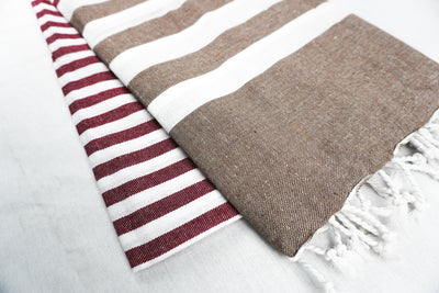 %100 ORIGINAL TURKISH COTTON TOWELS -BROWN RED-