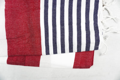 %100 ORIGINAL TURKISH COTTON TOWELS -NAVY RED -