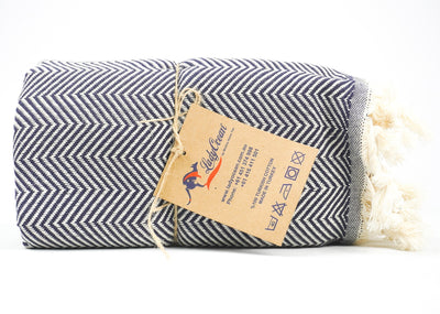 Navy Zigzag - %100 Original Turkish Cotton Towels
