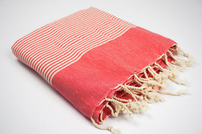 Red White Stripes - %100 ORIGINAL TURKISH COTTON TOWELS