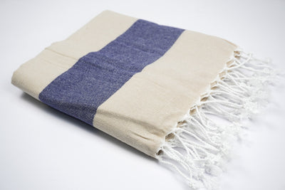 Navy Grey Stripes - %100 ORIGINAL TURKISH COTTON TOWELS