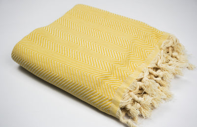 Yellow Zigzag - %100 Original Turkish Cotton Towels