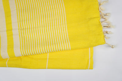 Yellow White Stripes - %100 ORIGINAL TURKISH COTTON TOWELS