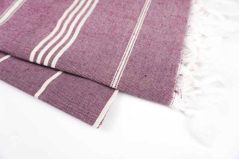 Purple White Stripes - %100 ORIGINAL TURKISH COTTON TOWELS