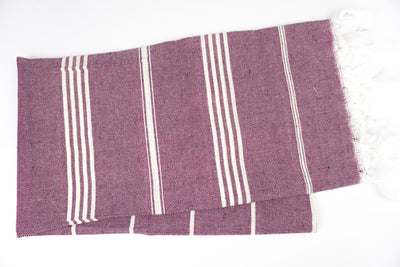 Purple White Stripes - %100 ORIGINAL TURKISH COTTON TOWELS