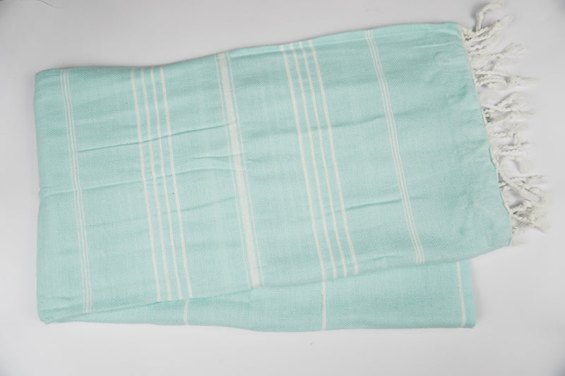 Light Blue White Stripes - %100 ORIGINAL TURKISH COTTON TOWELS