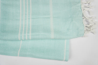 Light Blue White Stripes - %100 ORIGINAL TURKISH COTTON TOWELS