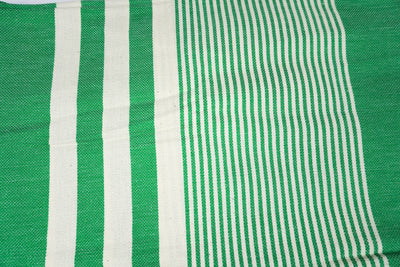 Green White Stripes - %100 ORIGINAL TURKISH COTTON TOWELS