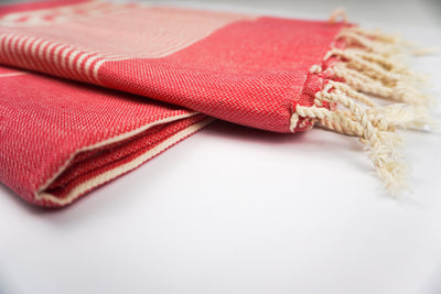 Red White Stripes - %100 ORIGINAL TURKISH COTTON TOWELS