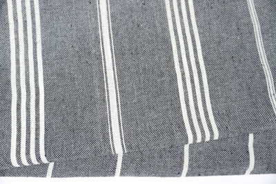 Dark Grey White Stripes - %100 ORIGINAL TURKISH COTTON TOWELS