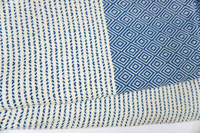 Blue Stripe Diamond - %100 Original Turkish Cotton Towels