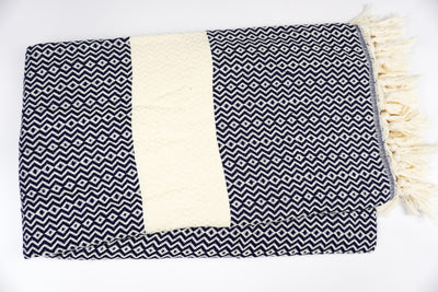 New Navy Fish Eye - %100 Original Turkish Cotton Towels