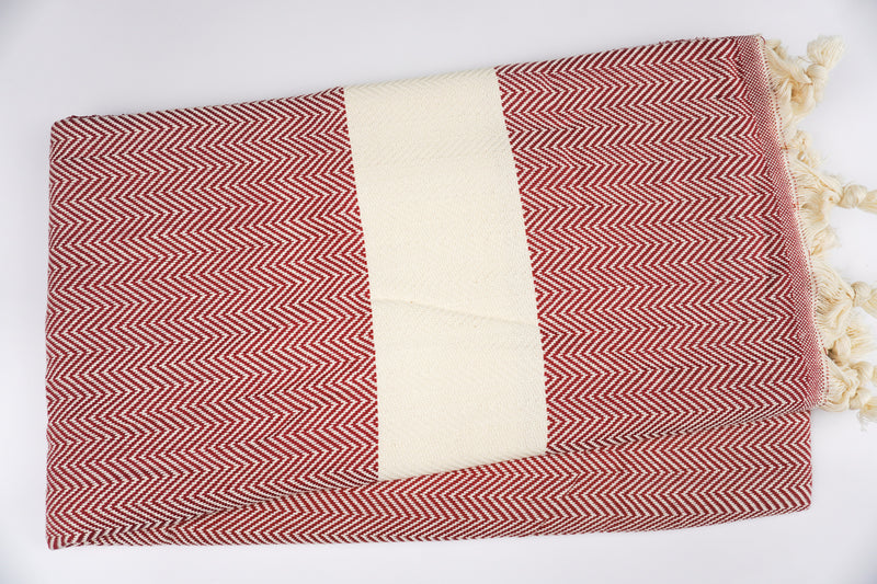 Red Zigzag - %100 Original Turkish Cotton Towels