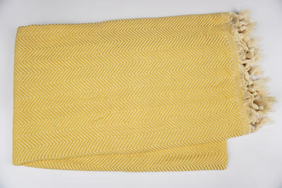 Yellow Zigzag - %100 Original Turkish Cotton Towels