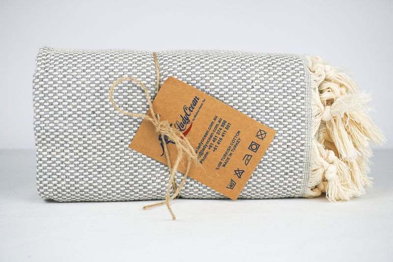 %100 Original Turkish Cotton Towels - Grey Square