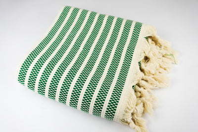 Green Square Stripes - %100 Original Turkish Cotton Towels