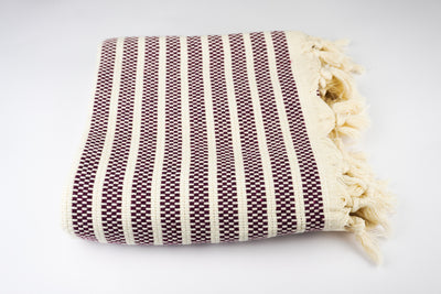 Purple Square Stripes - %100 Original Turkish Cotton Towels