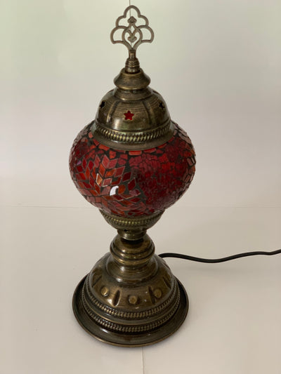 Turkish Table Lamp - B2 - Cracked Red