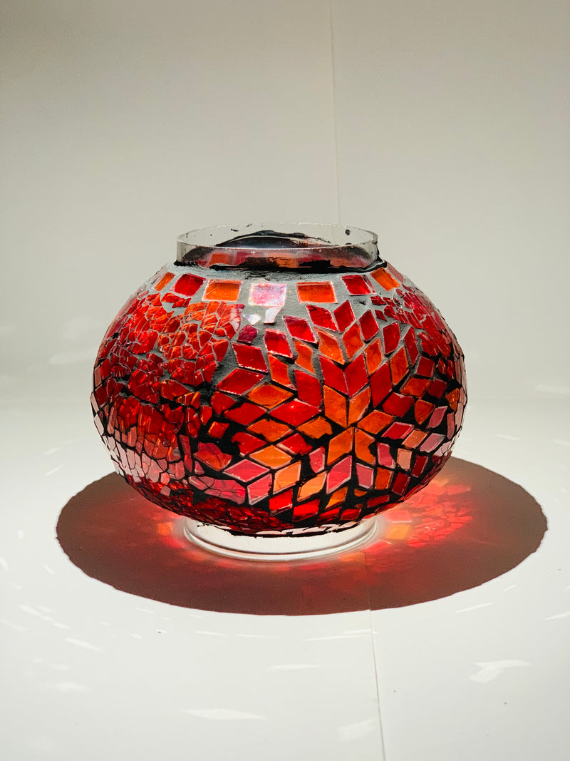 Turkish Table Lamp - B2 - Cracked Red